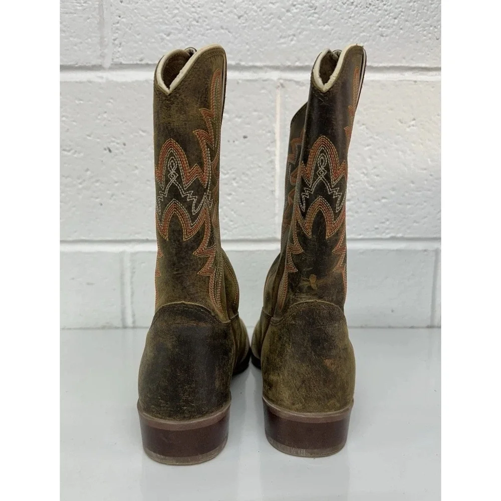 Justin Stampede Collection Kids Cowboy Boots  / Tan Clover Brown / Boys Size 2.5